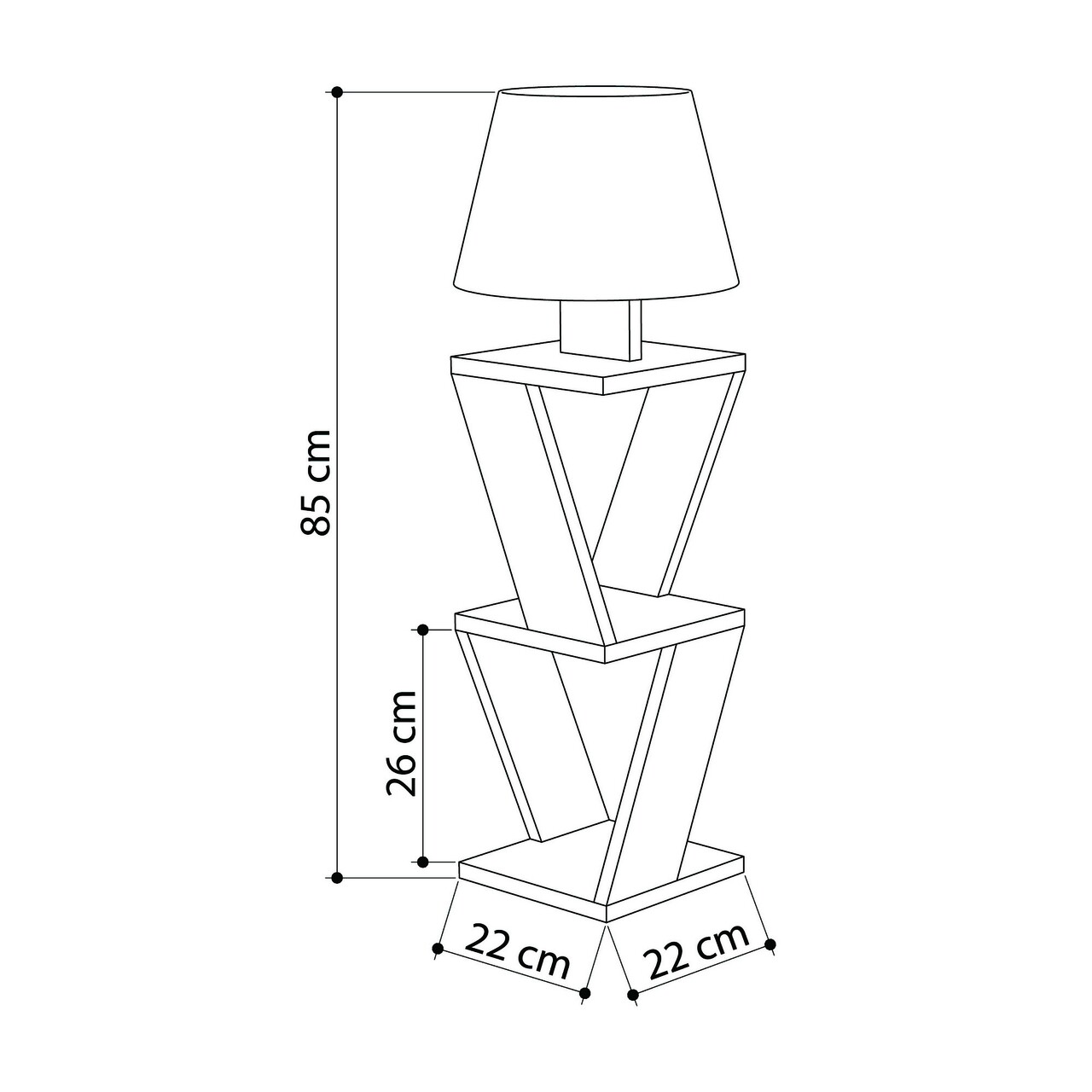 Lampadar Kozena, Decortie, 22x22x85 cm, bej/alb - 2 | YEO