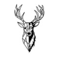 Decoratiune de perete, Red Deer 2, Metal, Dimensiune: 42 x 70 cm, Negru