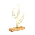 Decoratiune, Cactus, 22x41x4 cm, Metal, Auriu