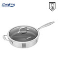 Tigaie adanca 4.2 L, Titanium, Cooking by Heinner, 28x7.5 cm, inox/sticla, argintiu