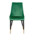 Scaun Logan, Homla, 44x44x92 cm, metal/catifea din poliester, verde