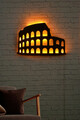 Decoratiune luminoasa LED, Colosseum, MDF, 60 LED-uri, Galben