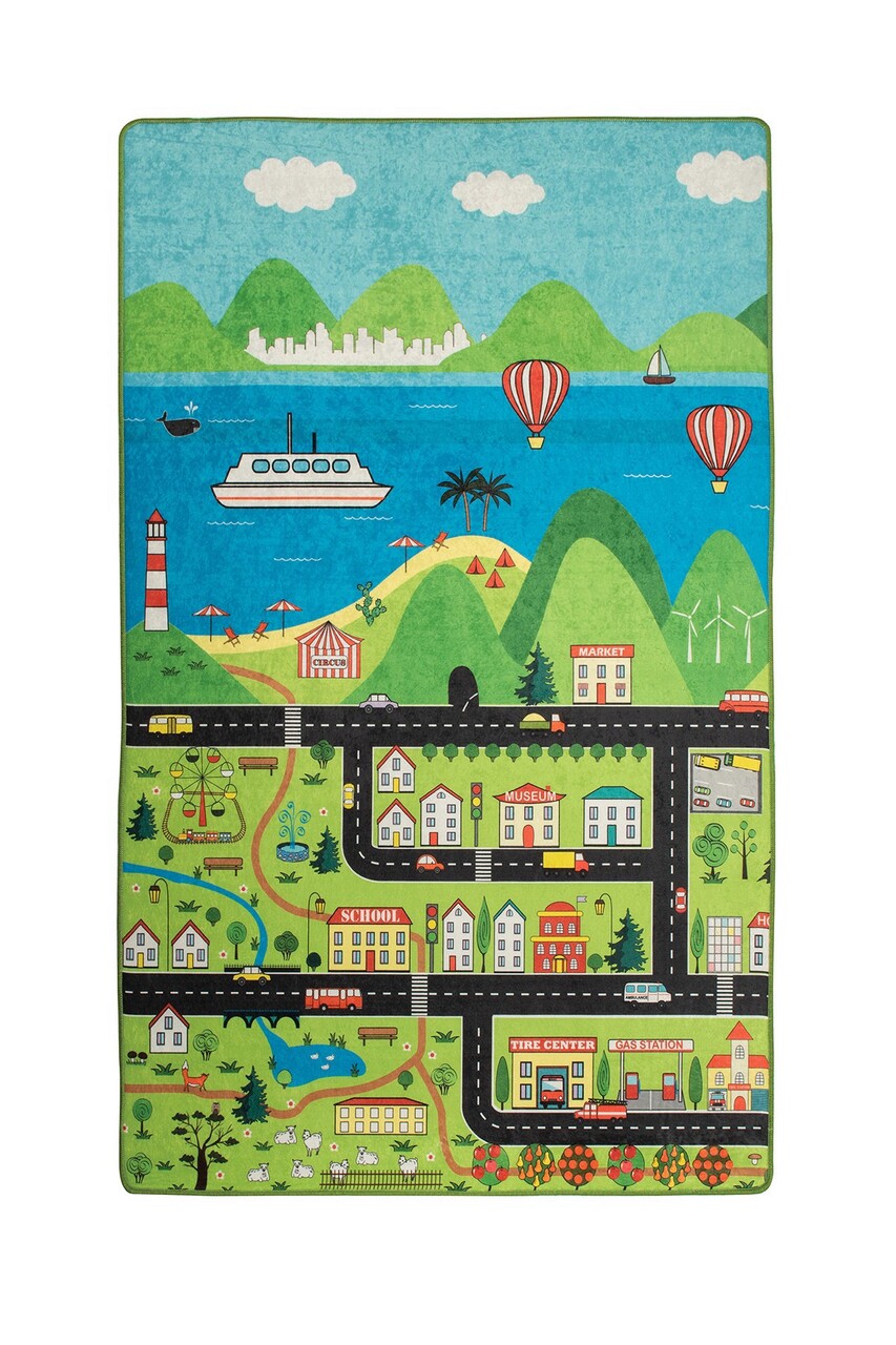 Covor, Happy City , 140x190 cm, Catifea, Multicolor - 1 | YEO