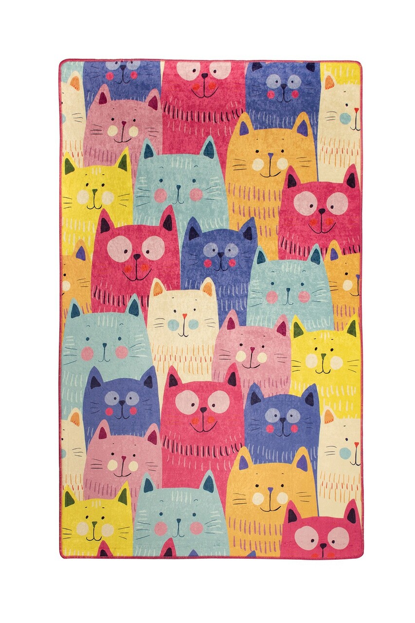 Covor, Cats, 100x160 cm, Catifea, Multicolor - 1 | YEO