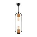 Lustra, Squid Lighting, Dna Pendant, 18.5 x 7 x 58 cm, fier/lemn, negru/maro