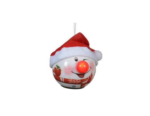 Glob cu LED Winking Snowman, Decoris, 8.5x7.5x8.2 cm, spuma, cu baterii, multicolor