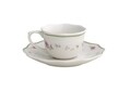 Set 2 cesti cu farfurie pentru cafea, Nonna Rosa S, Brandani, 90 ml, portelan