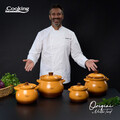 Oala cu capac 6 L, ORIGINI by Chef Nicolai Tand, Cooking by Heinner, ceramica, portocaliu degrade