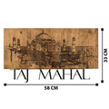 Decoratiune de perete, Taj Mahal, lemn/metal, 58 x 33 cm, negru/maro