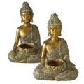 Suport pentru lumanari Buddha Makia V2, Boltze, 14x10x21 cm, polirasina