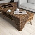 Masuta de cafea Beril Walnut, Hommy Craft, 105x58x40 cm, aluna