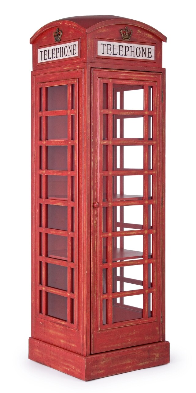 Biblioteca Red Cabin, Bizzotto, 53 x 51.5 x 180 cm, lemn de brad/MDF