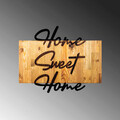 Decoratiune de perete, Home Sweet Home, 50% lemn/50% metal , Dimensiune: 58 x 48 x 3 cm, Negru