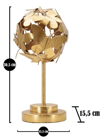 Decoratiune Butterly, Mauro Ferretti, Ø 15.5x30.5 cm, fier, auriu