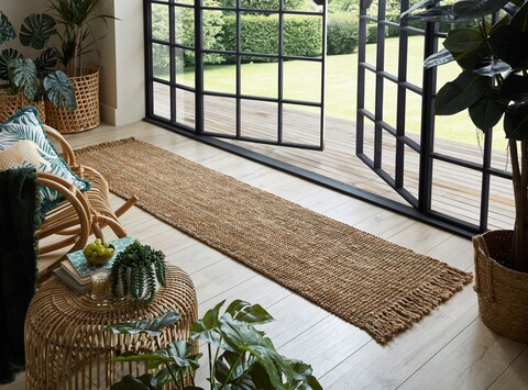 Covor Jute Boucle, Flair Rugs, 60x300 cm, iuta, natural