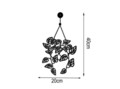 Decoratiune de perete, Flower Cluster 3, Metal, Dimensiune: 20 x 40 cm, Negru