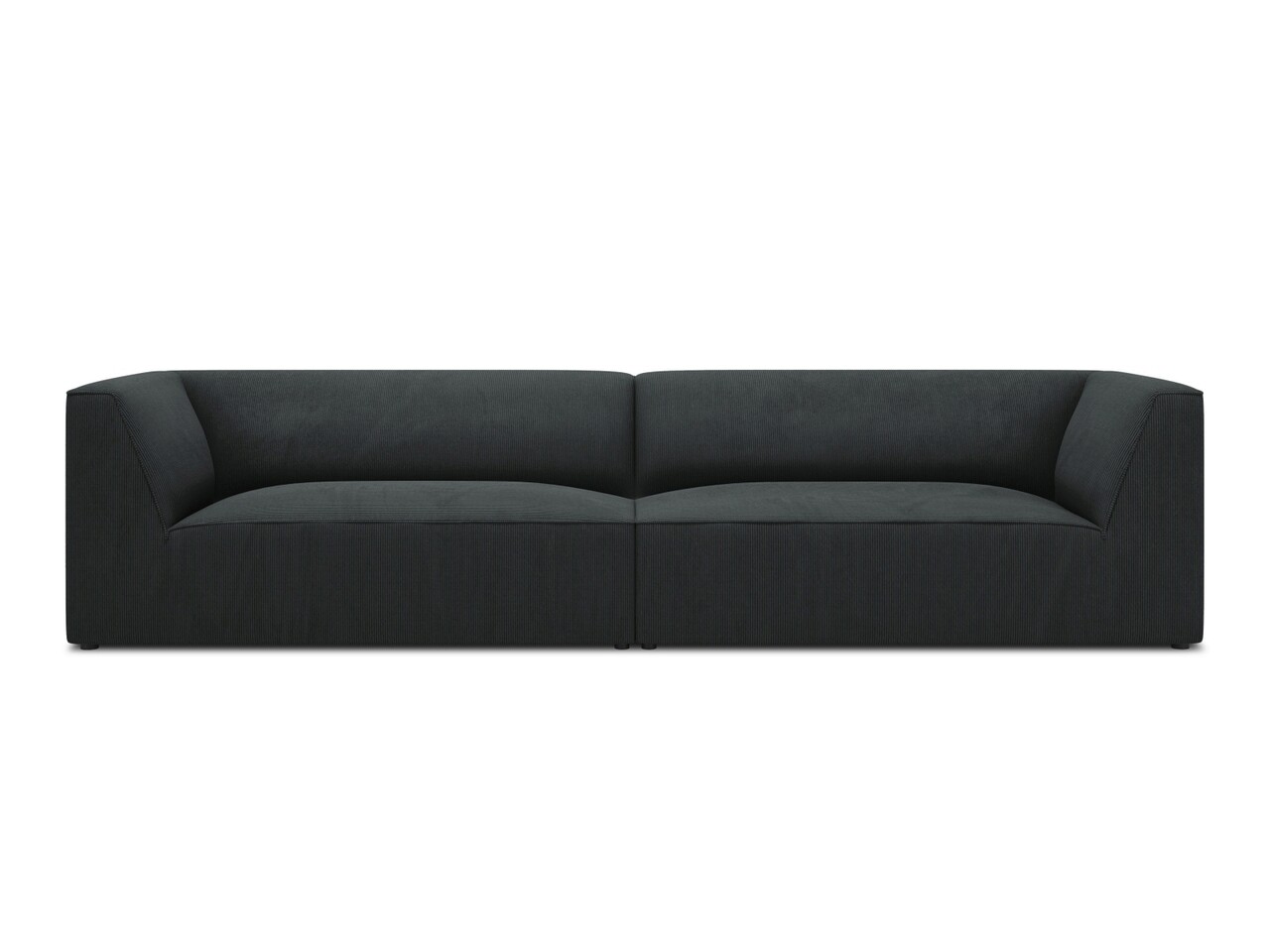 Canapea 4 locuri, Ruby, Micadoni Home, BL, 302x93x69 cm, velur, negru