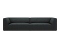 Canapea 4 locuri, Ruby, Micadoni Home, BL, 302x93x69 cm, velur, negru