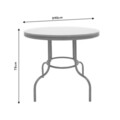 Set mobilier de gradina 3 piese Paula, Pakoworld, masa si 2 scaune, 60x60x60 cm, metal/sticla/ratan sintetic, maro