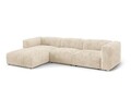 Coltar modular stanga 3 locuri, Martina-212, Micadoni Home, 332x176x75 cm, velur, bej deschis