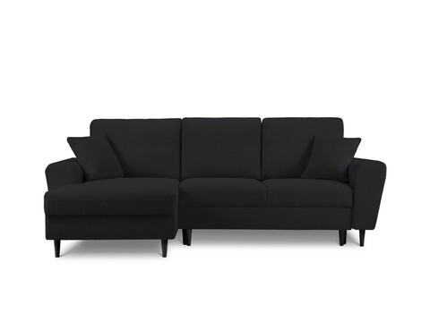 Coltar extensibil stanga 4 locuri, Moghan, Micadoni Home, BL, 241x145x88 cm, poliester Boucle, negru