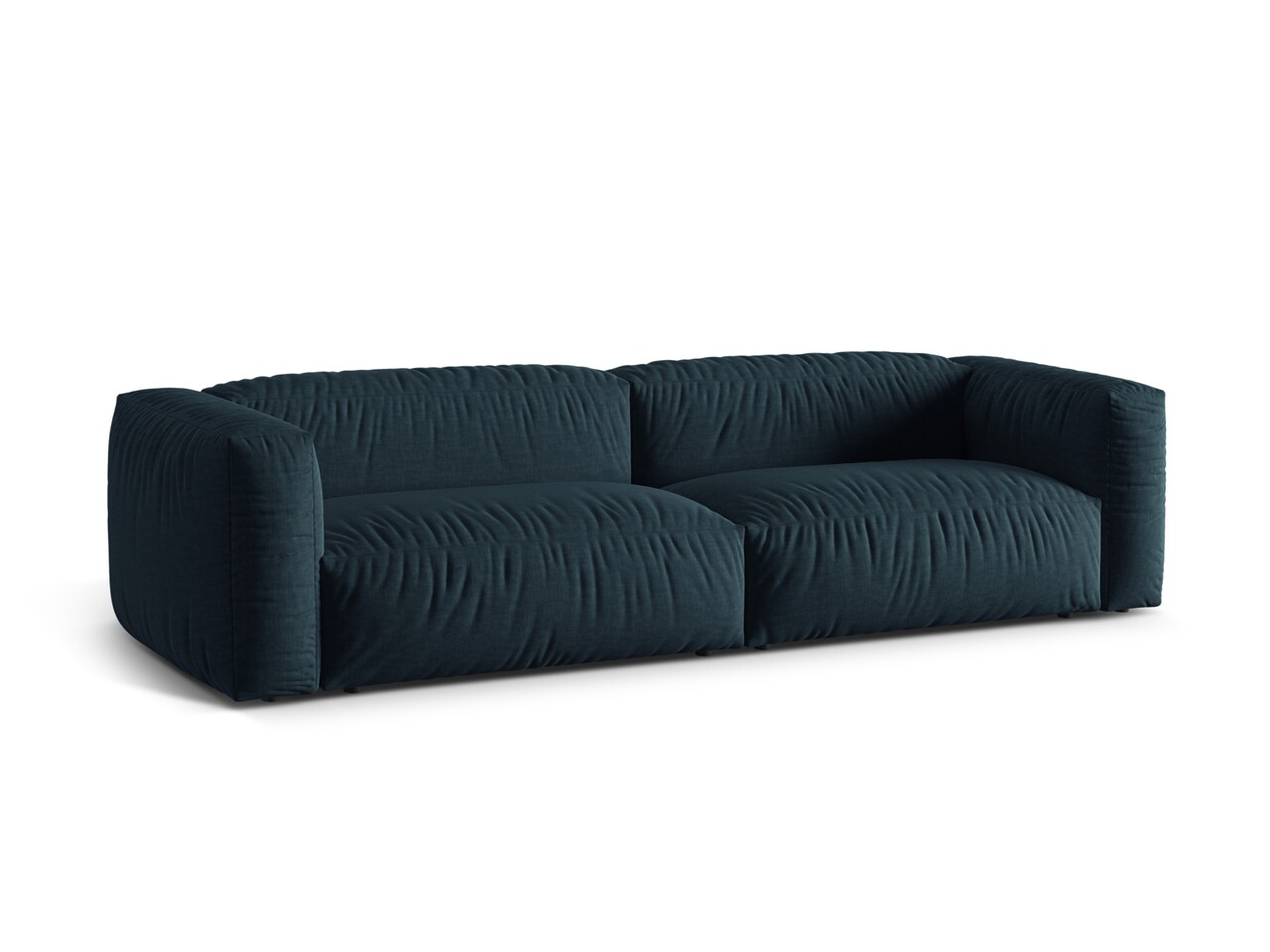 Canapea modulara 4 locuri, Martina-169, Micadoni Home, 320x106x75 cm, tesatura structurata catifelata, albastru jeans - 1 | YEO