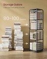 Biblioteca rotativa Vasagle, 43x43x158 cm, PAL/otel, max 60 kg, negru ebony