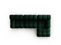 Coltar modular dreapta 4 locuri, Bellis, Micadoni Home, BL, 285x157x63 cm, catifea, verde bottle