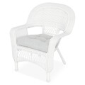 Set mobilier pentru gradina/terasa, 4 piese, Barbara, otel/poliester/sticla, alb/gri