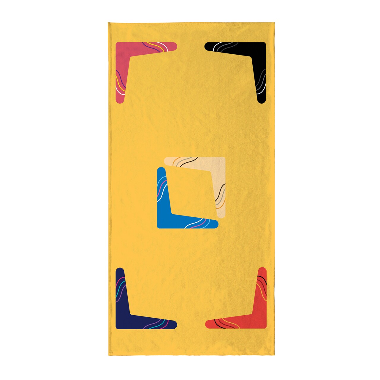 Prosop de plaja Square Boomerang, Oyo Concept, 70x140 cm, policoton, multicolor