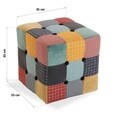 Taburet Cube Greton, 35x35x35 cm, bumbac