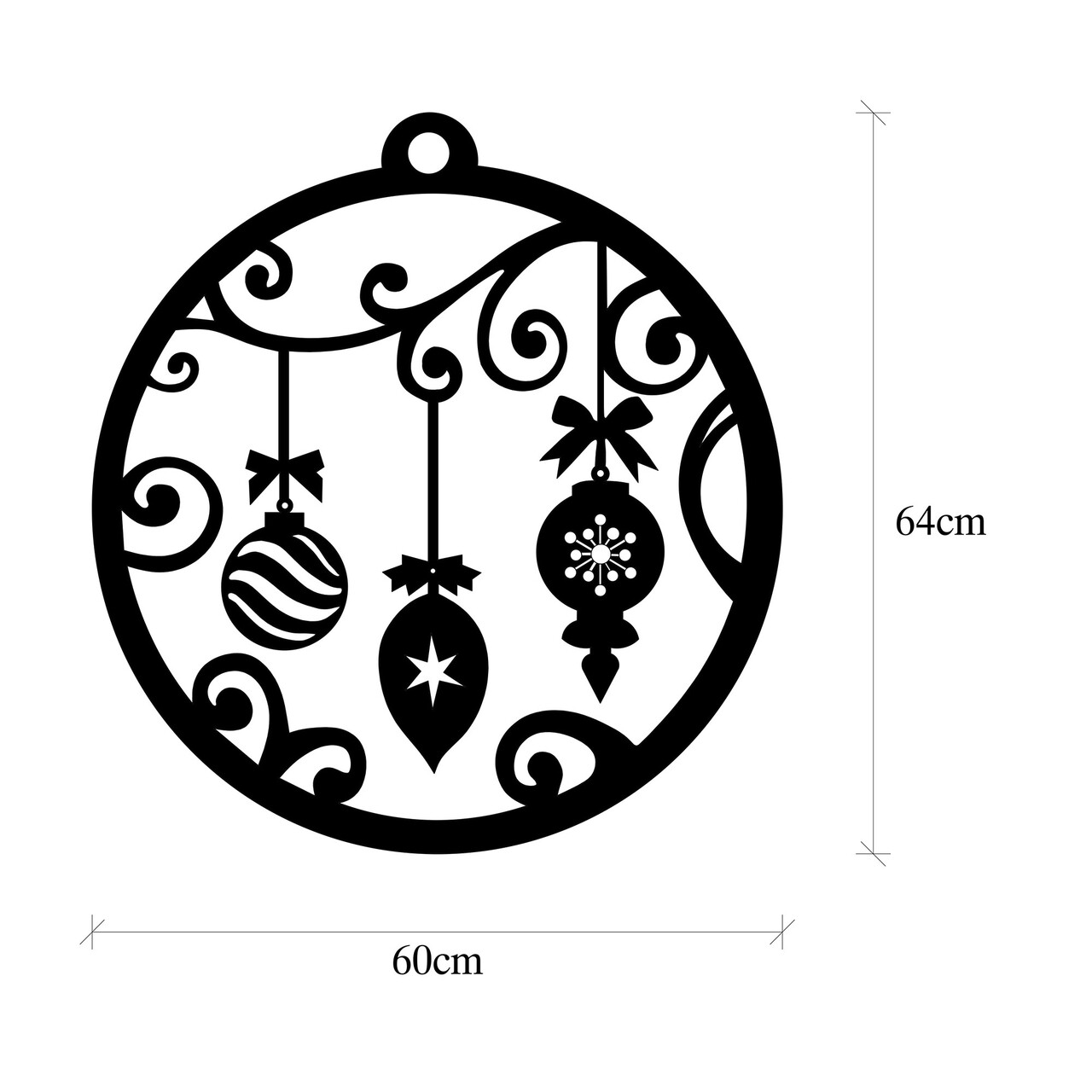 Decoratiune de luminoasa XMASBLACK-028, Tanelorn, 60x64 cm, metal, negru - 2 | YEO