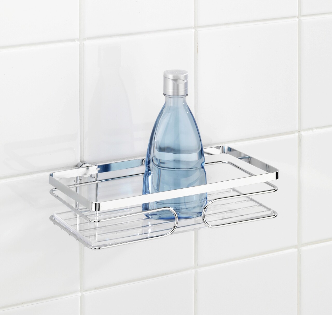 Polita pentru baie Premium, Wenko, 24x13.5x6.5 cm, inox, argintiu lucios