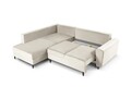 Coltar extensibil stanga 5 locuri, Moghan, Micadoni Home, BL, 243x194x88 cm, catifea, bej deschis