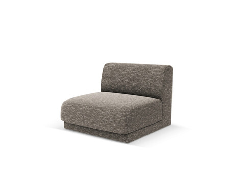 Modul canapea 1 loc fara cotiere, Miley, Micadoni Home, BL, 85x75x74 cm, poliester chenille, gri