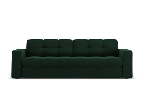 Canapea 3 locuri, Justin, Micadoni Home, BL, 202x90x72 cm, catifea, verde bottle