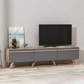 Comoda TV, Inarch, Amsterdam, 180 x 42 x 35 cm, pal melaminat, antracit