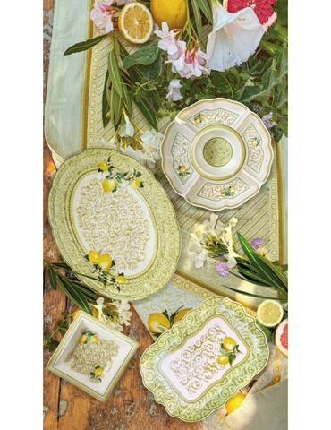 Platou pentru aperitive Starter Dish Limoni, Brandani, 27 cm, portelan