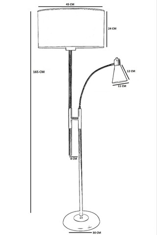 Lampadar, Luin, 534LUN4296, Metal, Negru