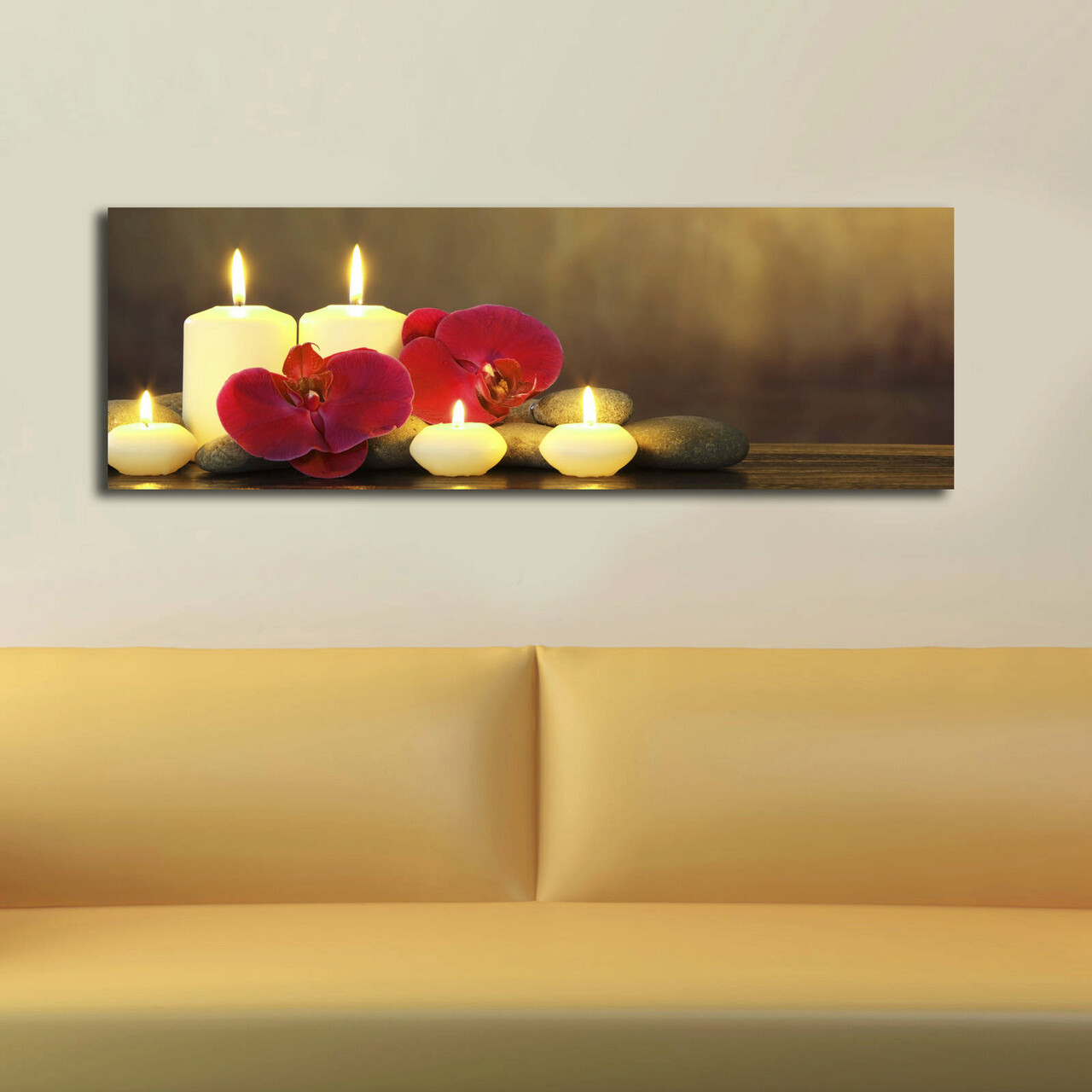 Tablou decorativ cu lumina LED, 3090İACT-34, Canvas, 30 x 90 cm, Multicolor - 1 | YEO