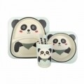 Set de masa pentru copii 5 piese Panda, bambus