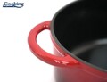 Oala cu capac Red Line, Cooking by Heinner, 33.5x26x12 cm, 6 L, fonta/inox, rosu