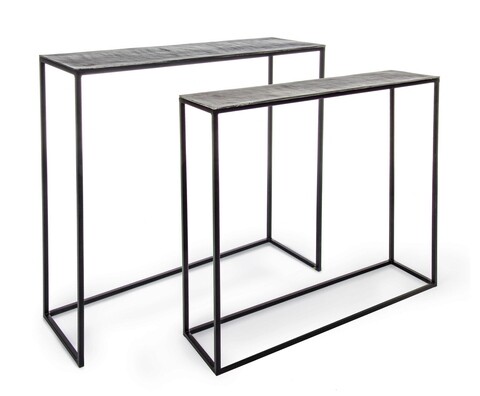 Set 2 console Tahir, Bizzotto, 100x29x82 cm, aluminiu/otel