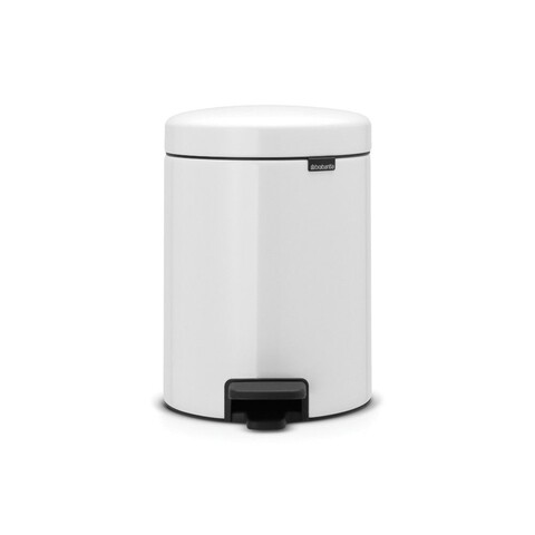 Cos de gunoi cu pedala, Brabantia, Icon White, 5 L, inox, alb