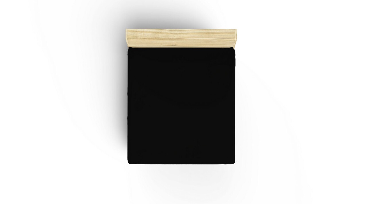 Cearceaf de pat cu elastic, 90x190 cm, 100% bumbac ranforce, Patik, Black, negru - 1 | YEO