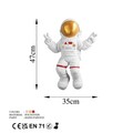 Decoratiune, Peace Sign Astronaut, 35x47x10 cm, Poliester, Alb/Auriu