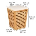 Taburet, Wenko, Bambusa, cos de rufe inclus, 55 L, 40 x 56 x 40 cm, lemn de nuc/bumbac/poliester, natur/bej