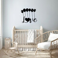 Decoratiune de perete, Balloons Love, Metal, Dimensiune: 70 x 63 cm, Negru