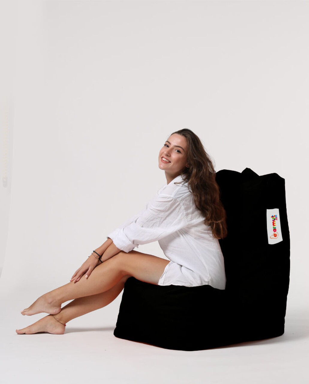 Fotoliu puf, Bean Bag Ferndale, Diamond, 60 x 90 cm, poliester impermeabil, negru - 2 | YEO