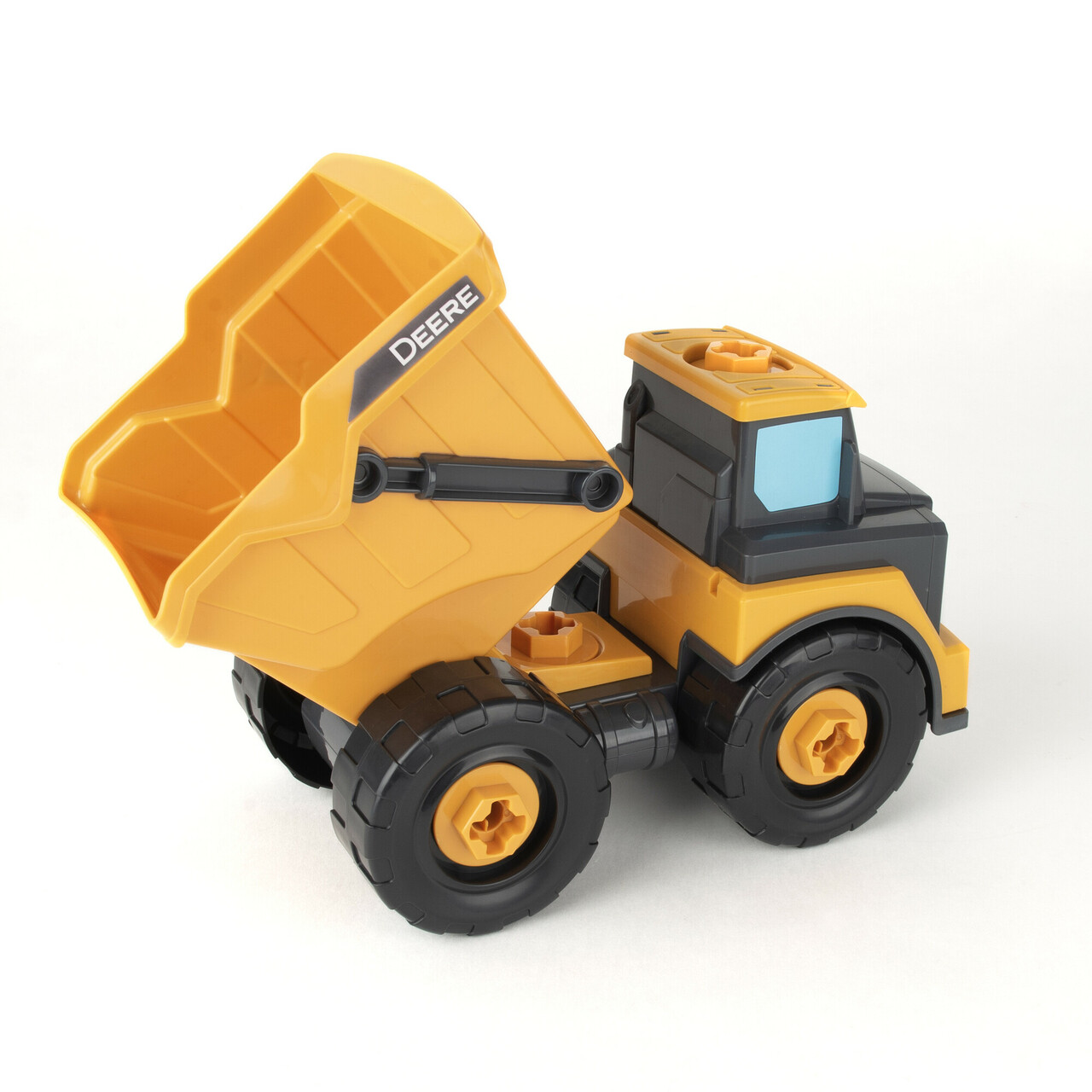 Jucarie Construieste-ti basculanta John Deere, 17x14x24 cm, plastic, portocaliu/gri - 2 | YEO